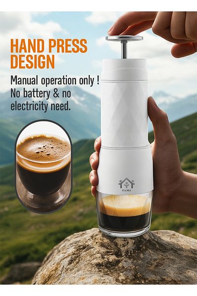 F.A.M.S Portable Espresso Maker 3-in-1 Coffee Powder, Nespresso® & Dolce Gusto® Compatible Capsules, Manual