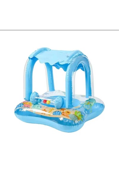 emenglobal Şişme Bebe Flotörü Bebek Mavi Simiti Baby Float Bebek Simidi Havuz...