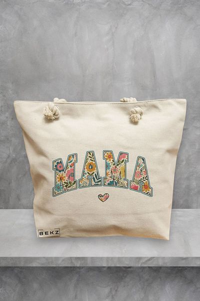 BEKZ Geanta de plaja, model Mama 3, 40x51 cm, Crem, BEKZ®