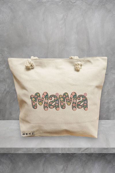 BEKZ Geanta de plaja, model Mama 2, 40x51 cm, Crem, BEKZ®