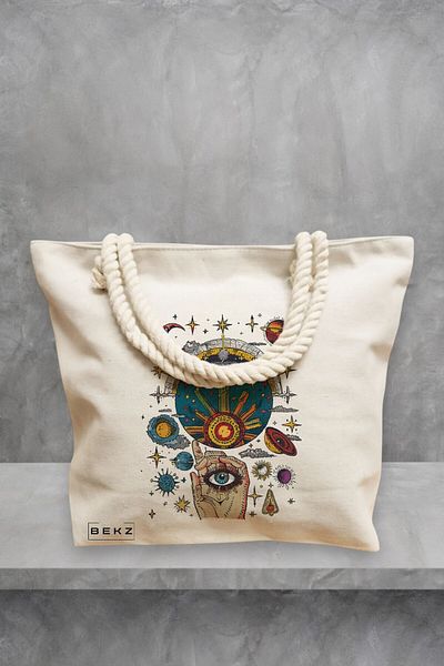 BEKZ Geanta de plaja Energy Mood 2, 40x51 cm, Crem, BEKZ®