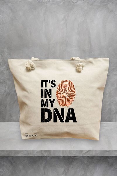 BEKZ Geanta de plaja, model It's in My DNA, 40x51 cm, Crem, BEKZ®