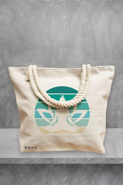 BEKZ Geanta de plaja Yoga 19, 40x51 cm, Crem, BEKZ®