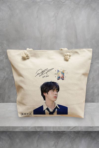 BEKZ Geanta de plaja, model BTS Jin 2, 40x51 cm, Crem, BEKZ®