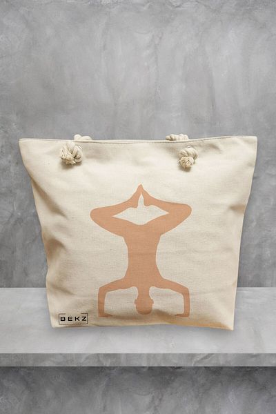 BEKZ Geanta de plaja Yoga 1, 40x51 cm, Crem, BEKZ®