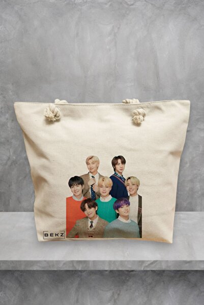 BEKZ Τσάντα θαλάσσης, μοντέλο BTS Army 5, 40x51 cm, Κρεμ, BEKZ®