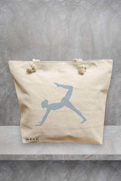 BEKZ Geanta de plaja Yoga 5, 40x51 cm, Crem, BEKZ®