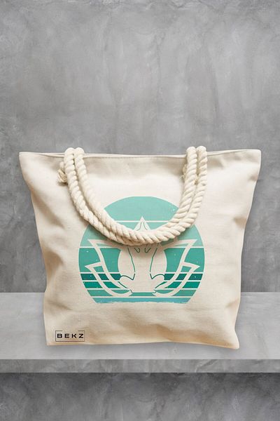 BEKZ Geanta de plaja Yoga 13, 40x51 cm, Crem, BEKZ®