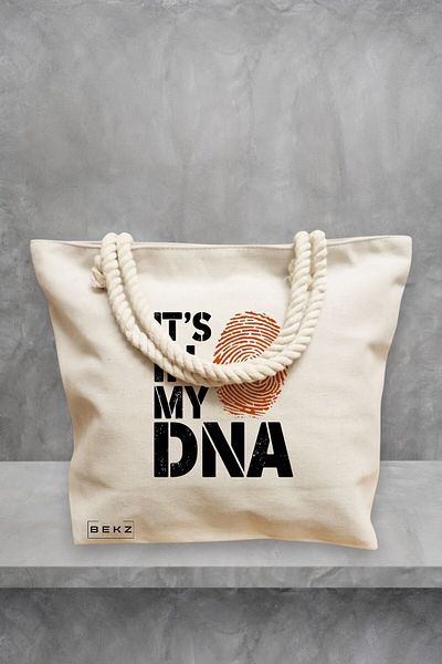 BEKZ Geanta de plaja, model It's in My DNA, 40x51 cm, Crem, BEKZ®
