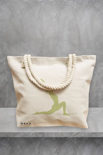 BEKZ Geanta de plaja Yoga 2, 40x51 cm, Crem, BEKZ®