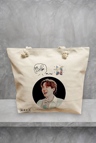 BEKZ Τσάντα θαλάσσης, μοντέλο BTS J-Hope, 40x51 εκ., Κρεμ, BEKZ®