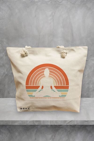 BEKZ Geanta de plaja Yoga 16, 40x51 cm, Crem, BEKZ®