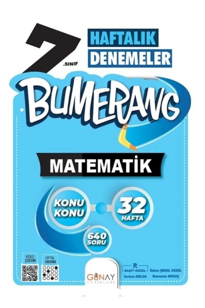 Günay Yayınları Bumerang 7. Sınıf Matematik Haftalık Denemeler
