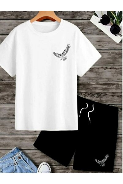 REBRAND Oversize T-Shirt Set - Printed Bottom Top Tracksuit Set