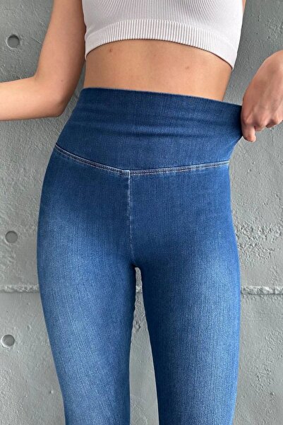 Harmony Lacivert Ekstra Yüksek Bel Kot Tayt Pantolon Jeggings