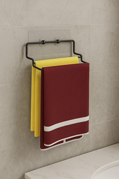 ELAMOUR Yapışkanlı Havluluk Havlu Askısı Metal Havlu tutacağı Banyo Mutfak Ha...