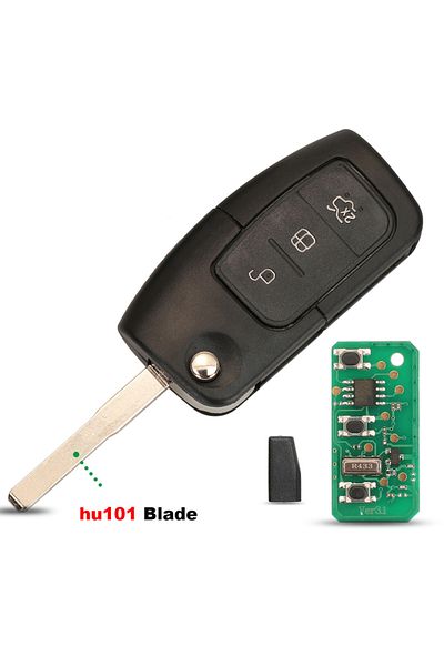 jingyuqin Hu101 Blade 4d63-80bit Chip Car Remote Key Fob Ask 433mhz For Ford Fiesta Focus 2 Ecosport