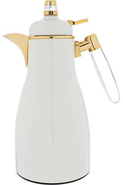 Alsaif Gallery Maimouna Pearl Thermos Set, Transparent And Gold, 2 Pieces