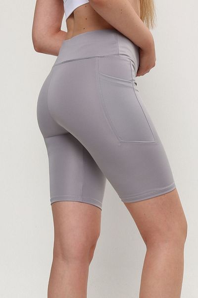 OPENDO High Waist Lifting Effect Women's Cycling Shorts Leggings with Pockets Gray