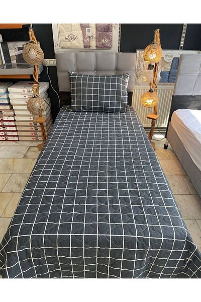 VİLERA HOME Plaid Double Way Pillow with Case 155*215 Multi-Purpose Bedding Cover