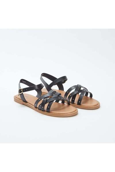 KİABİ Sandals with studded straps BLACK