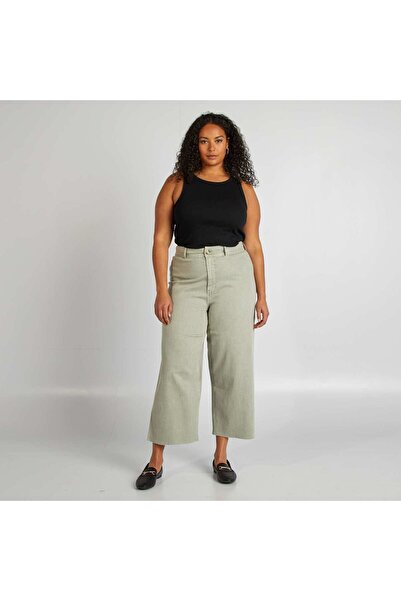 KIABI بنطلون واسع الساق باللون الأخضر