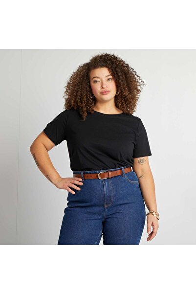 KIABI Short-sleeved jersey knit T-shirt BLACK