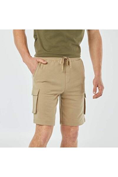 KIABI Multi-pocket sweatshirt fabric Bermuda shorts BEIGE