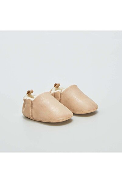 KIABI Fur-lined faux suede slippers ORANGE
