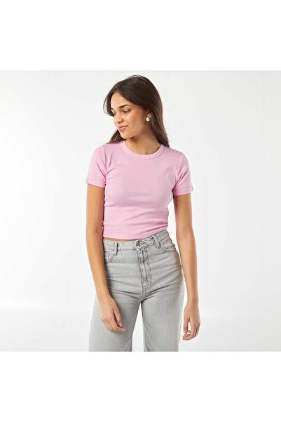 KIABI Short-sleeved cropped T-shirt PINK