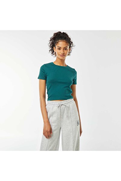 KIABI Short-sleeved cropped T-shirt BEIGE