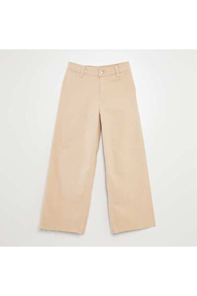 KİABİ Wide-leg denim trousers BEIGE