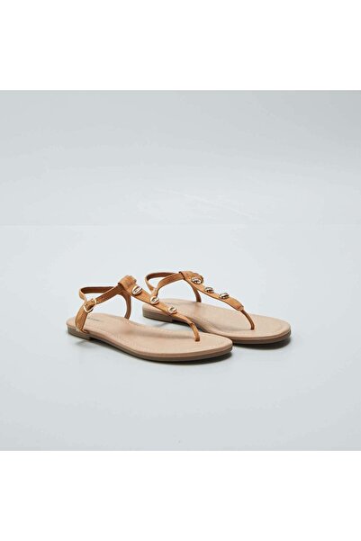 KIABI Sandals with decorative shells BROWN