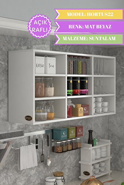 Kenzlife Hazır Mutfak Hortus22 Byz 060*120*22 Banyo Dolabı Raflı Kapaksız Arkalıklı