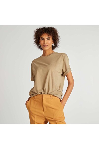 KIABI Basic slinky T-shirt KHAKI