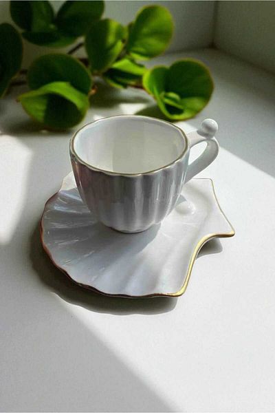 ariana sytle 6-Person 12-Piece Pearl Turkish Coffee Cup Set