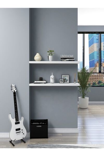LİNDE HOME Duvar Rafı Kitaplık Düzenleyici 60x15 2li uçan raf