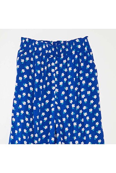 KIABI Patterned wide-leg trousers BLUE