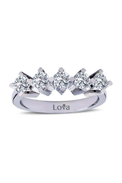 Lova E Renk 1 Karat Pırlanta Beştaş Yüzük - 1020181