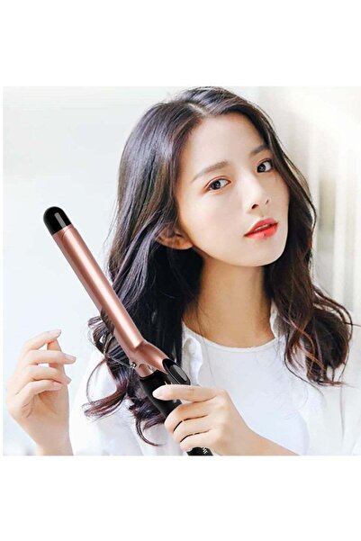 REFURA Professional Series Hair Curling Iron, Extra-Long Heating Ceramic Barrel, Max Temp 210°C Ros