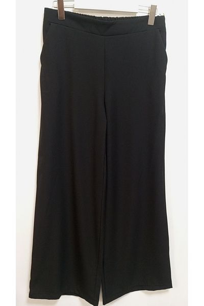 AKŞEN GİYİM Large Size High Waist Maypıl Fabric Palazzo Wide Leg Elastic Waist Two Pocket Pleated Pants