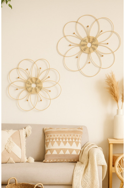 Fesleğence dekor Rattan Duvar Süsü