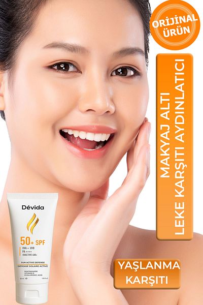 Devida Anti-Blemish under Makeup Facial Sunscreen Spf 50 Skin Brightening Tone Equalizing Lightweight Non-Greasy