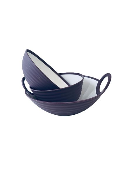HOBBY LİFE Set of 3 Large Size Vera Bowls / 1600-1800-2800 ml -Bpa Free & Purple
