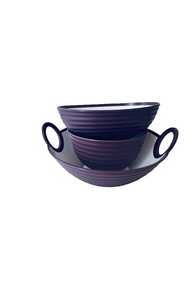 HOBBY LİFE Set of 3 Large Size Vera Bowls / 1600-1800-2800 ml -Bpa Free & Purple