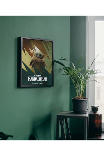 Arthopia Star Wars Mandalorian Baby Yoda 2 Vintage Διακόσμηση Υψηλής ποιότητας ζωγραφική τοίχου με κορνίζα