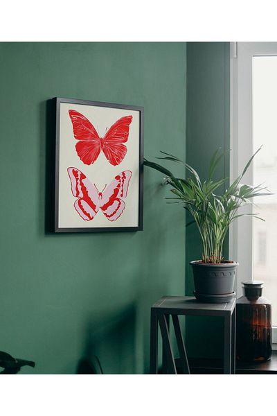Arthopia Κόκκινο πεταλούδα Κόκκινες πεταλούδες Pinterest Δώρο Αφίσα Πλαίσιο Καλλιτεχνική Ζωγραφική
