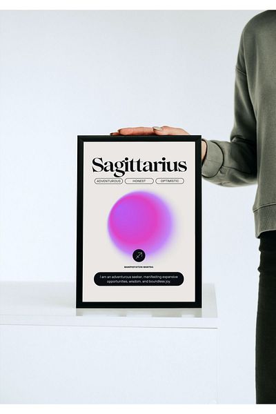 Arthopia Δίκτυο Ζώδιο του Τοξού Ζώδια Pinterest Αφίσα με κορνίζα Υψηλής ποιότητας διακοσμητικό σχέδιο ζωγραφικής