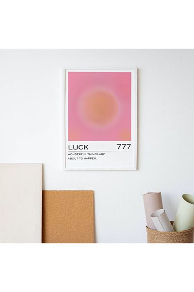Arthopia Luck Luck 777 Angel Numbers Δώρο Αφίσα Πίνακας Καλλιτεχνικού Σχεδιασμού με κορνίζα