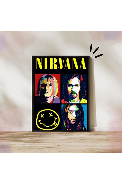 Arthopia Nirvana Kurt Cobain Chad And Dave Pinterest Πίνακας υψηλής ποιότητας σχεδίου με πλαίσιο αφίσας